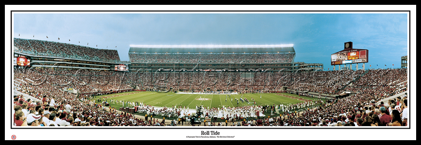 "Roll Tide" Alabama Crimson Tide - 13.5" x 39" Panoramic Poster