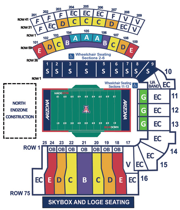 Arizona Wildcats Stadium Seating Chart