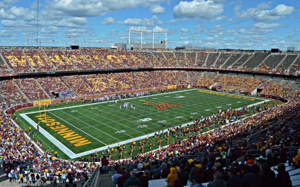 Huntington Bank Stadium, home of the Minnesota Golden Gophers