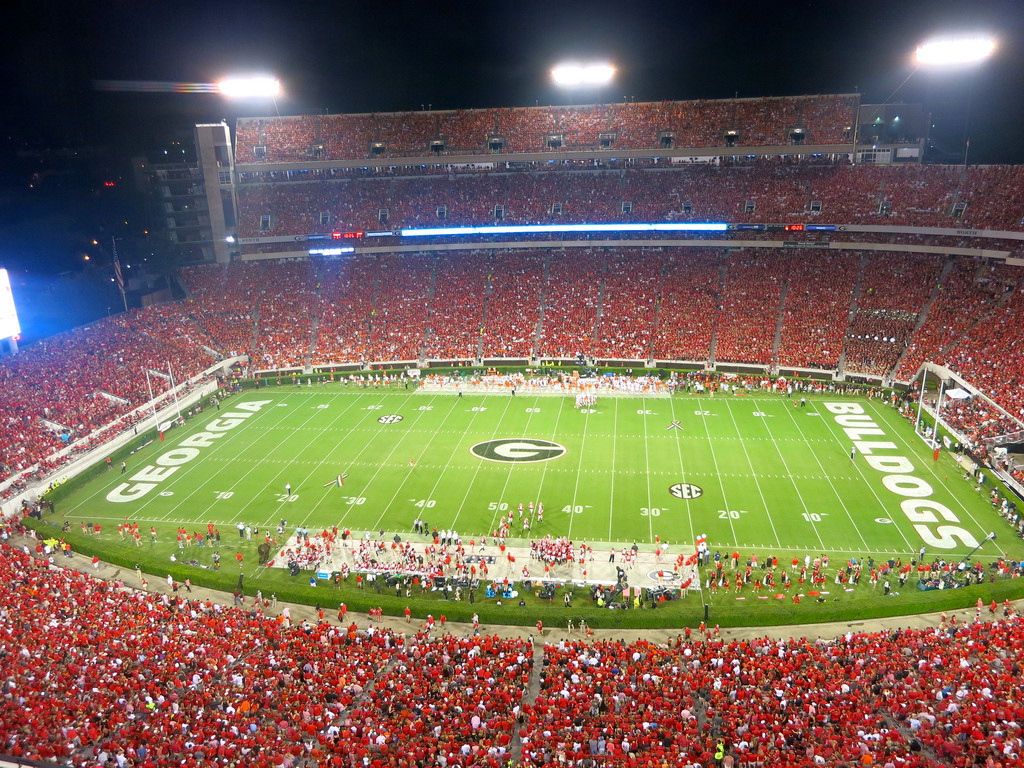 Outubro 2018 Atenas Geórgia Eua Vistas Aéreas Sanford Stadium Que