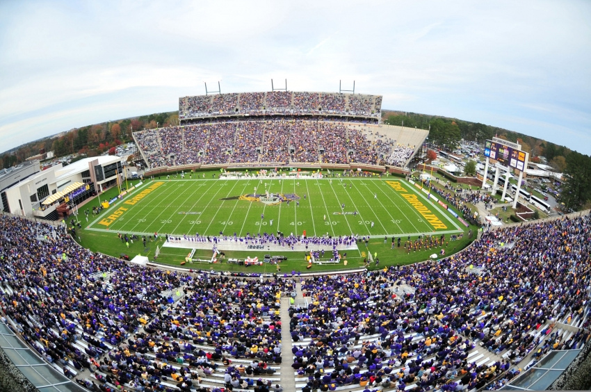 Dowdy Ficklen Stadium, home of the ECU Pirates