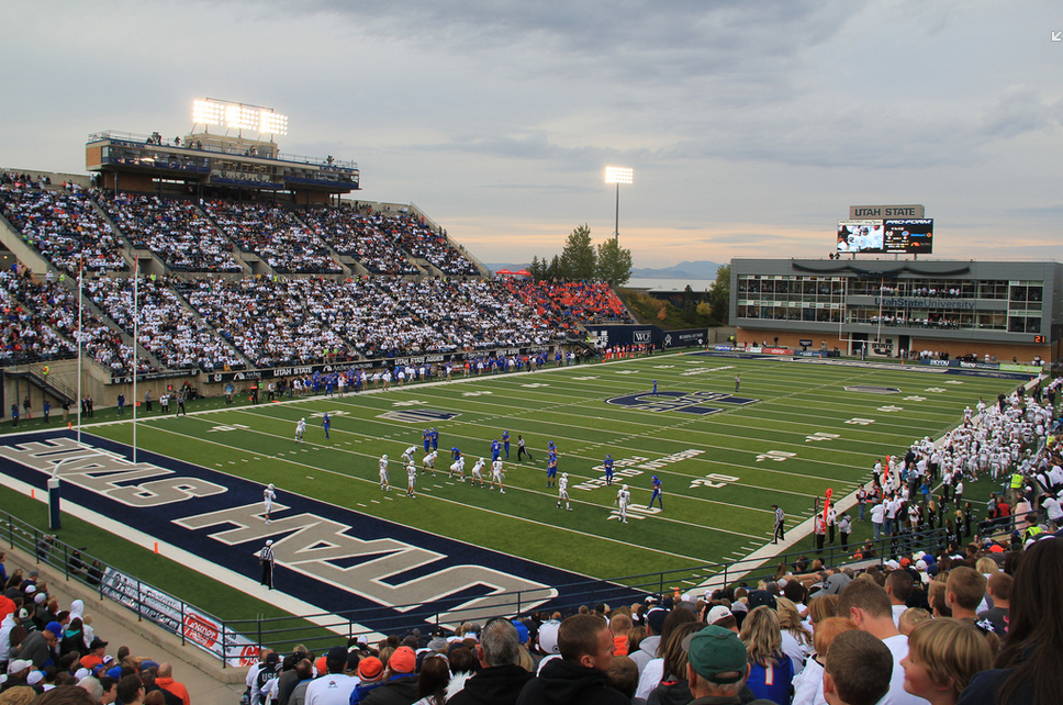 Maverik Stadium, home of the Utah State Aggies